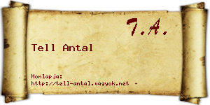 Tell Antal névjegykártya